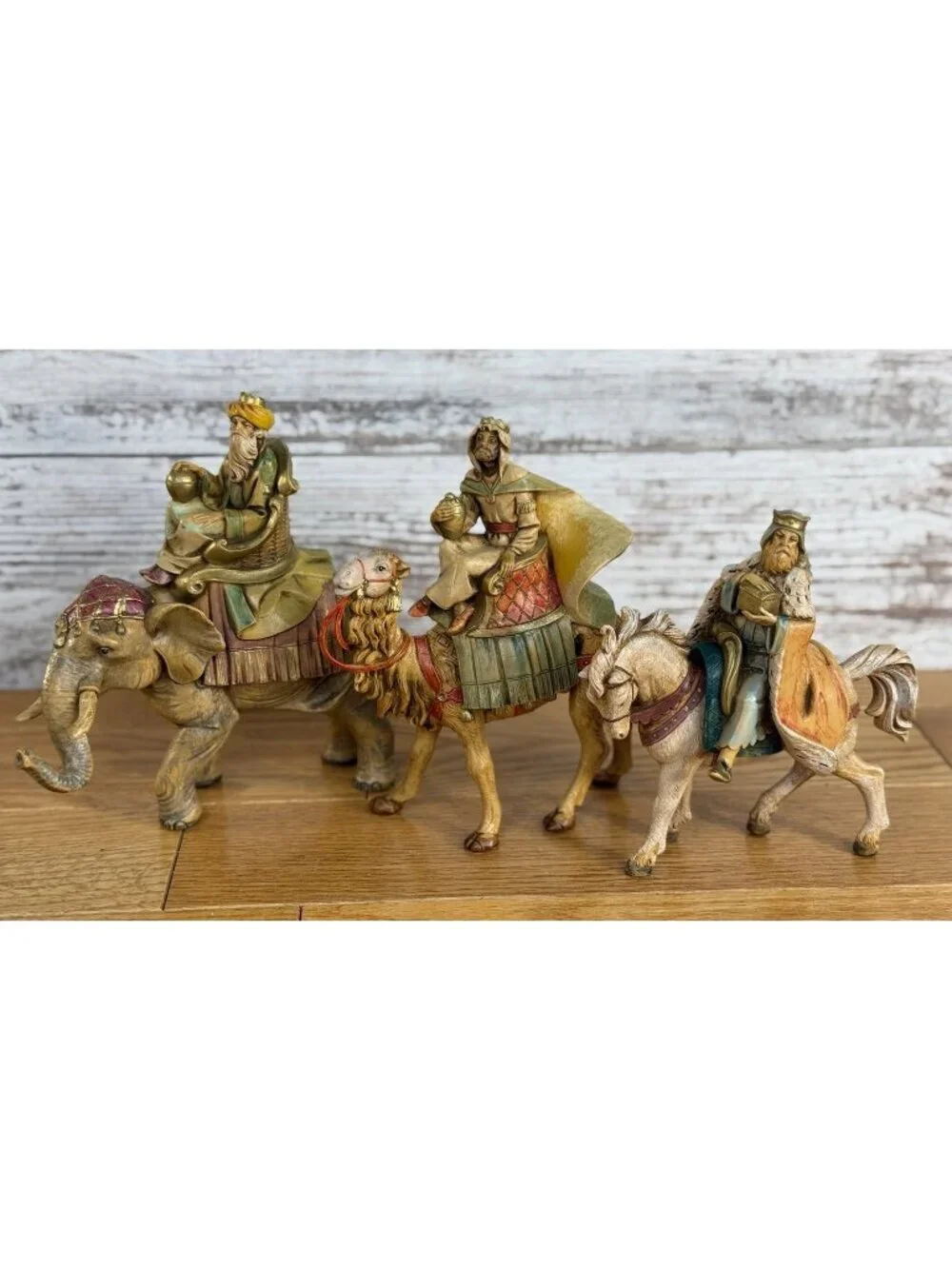Fontanini 1992 THREE WISEMEN ON HORSE, ELEPHANT, CAMEL Nativity 5” Scale